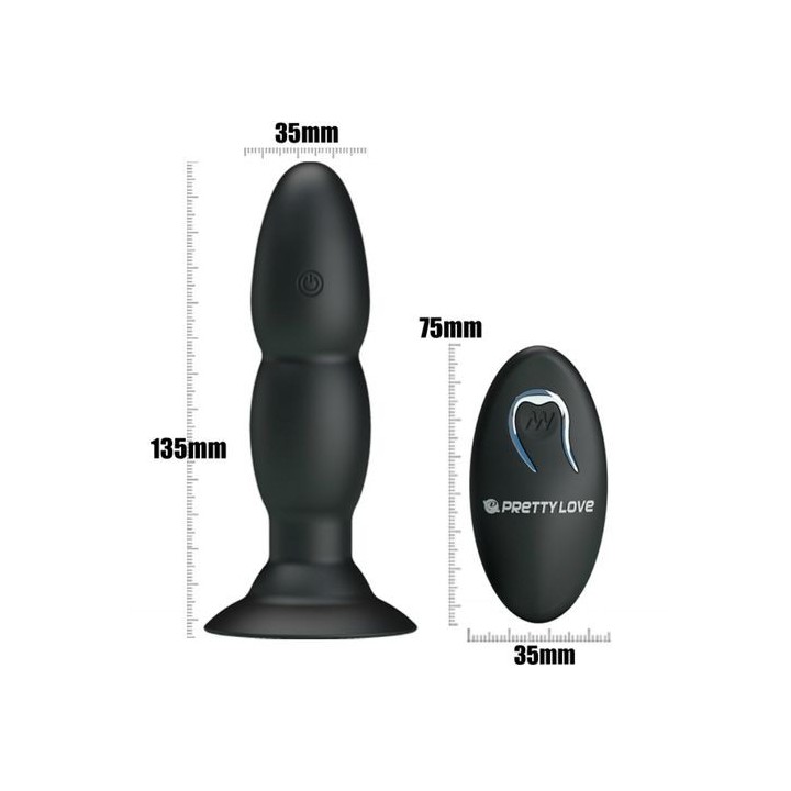 PLUG ANAL VIBRADOR ROTACIÓN MANDO CONTROL REMOTO USB BASE VENTOSA