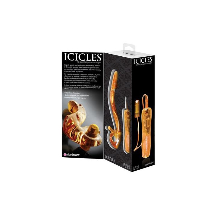 ICICLES 10 FUNCTION MASSAGER GLASS DILDO VIDRIO CON VIBRADOR