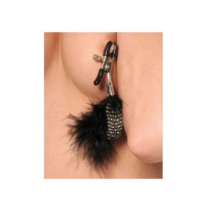 FETISH FEATHER NIPPLE CLAMPS PINZAS CON PLUMAS