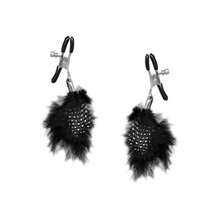 FETISH FEATHER NIPPLE CLAMPS PINZAS CON PLUMAS