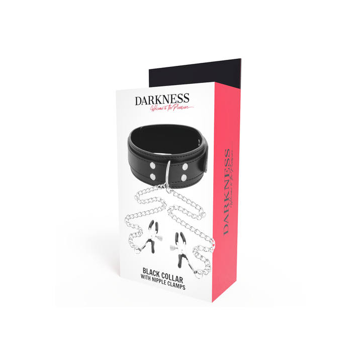 DARKNESS COLLAR & NIPPLE CLAMPS COLLAR CON PINZAS