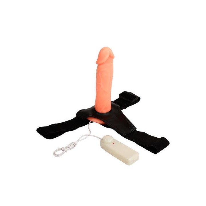 BAILE ARNÉS VIBRADOR DILDO HUECO UNISEX 18 CM.