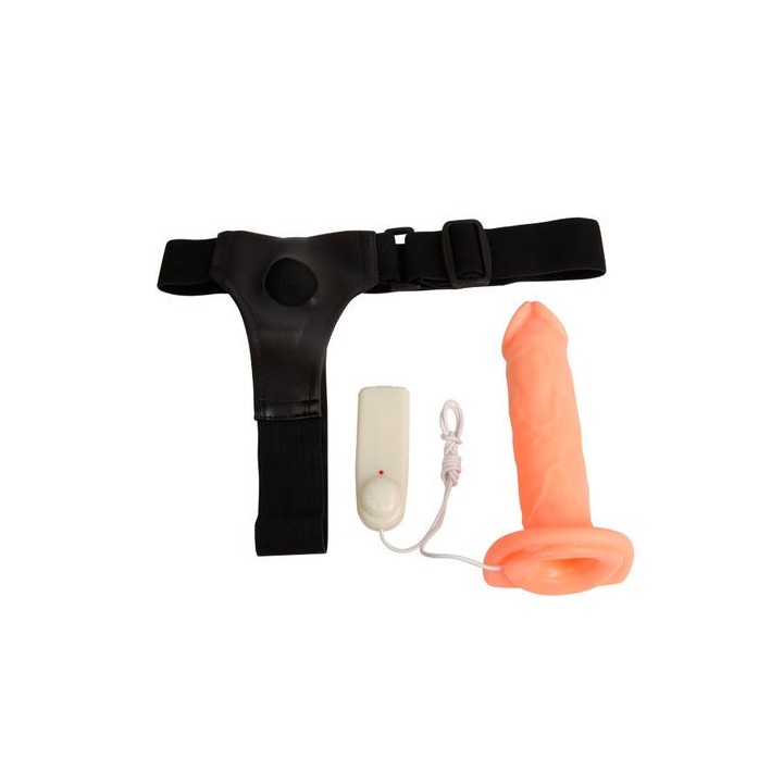 BAILE ARNÉS VIBRADOR DILDO HUECO UNISEX 18 CM.