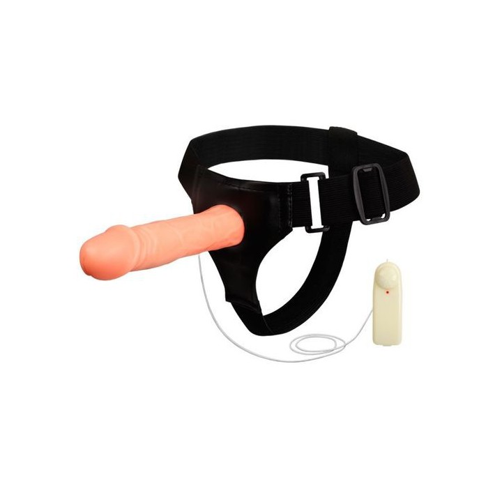 BAILE ARNÉS VIBRADOR DILDO HUECO UNISEX 18 CM.