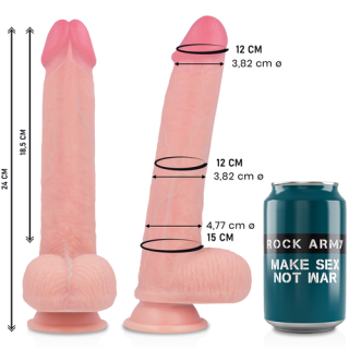 ROCK ARMY LIQUID SILICONE DILDO REALISTA CON VENTOSA 24 CM