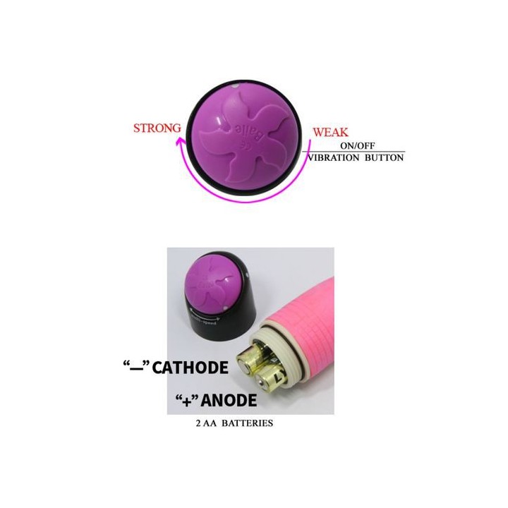 COLORFULL REALISTIC VIBRADOR PINK 23 CM