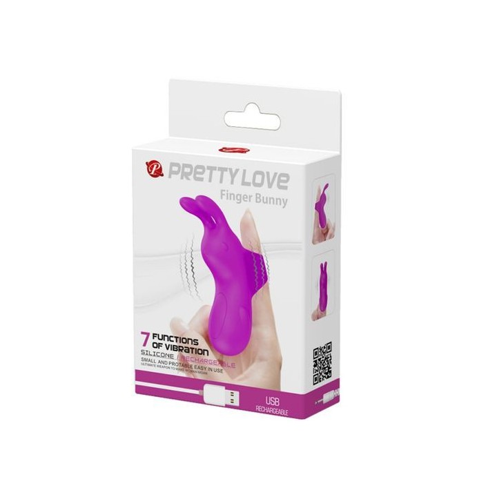 PRETTY LOVE FINGER BUNNY DEDAL VIBRADOR SILICONA RECARGABLE