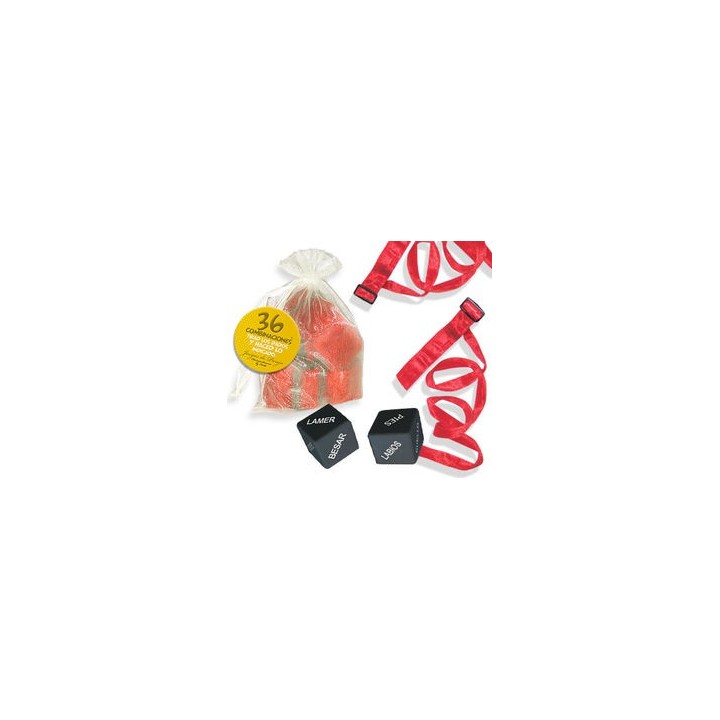KIT BOLSA ORGANZA ATADURAS Y DADOS