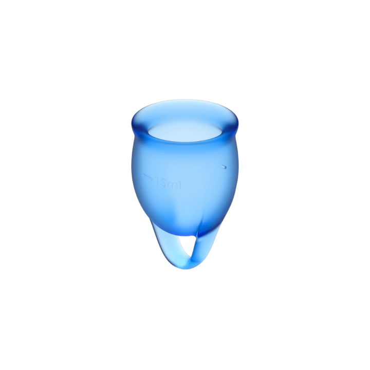 SATISFYER KIT COPA MENSTRUAL SILICONA MÉDICA AZUL