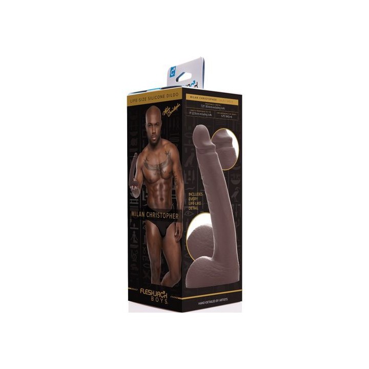 DILDO PENE NEGRO DE SILICONA FLESHJACK BOY 18.4CM