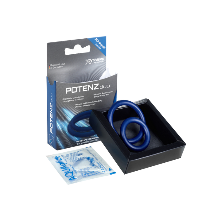 ANILLOS PARA PROLONGAR LA ERECCIÓN DOS TAMAÑOS COLOR AZUL SILICONA