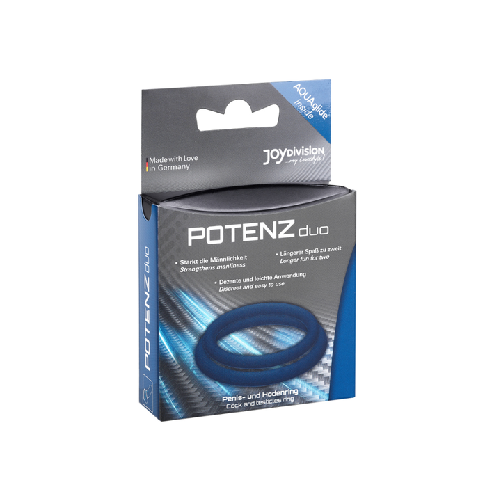 ANILLOS PARA PROLONGAR LA ERECCIÓN DOS TAMAÑOS COLOR AZUL SILICONA