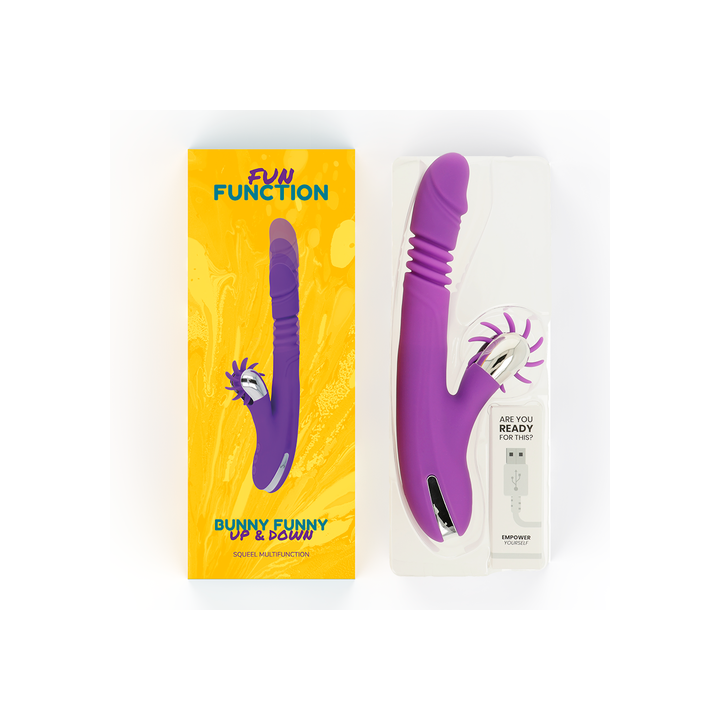 VIBRADOR BUNNY FUNCTION ARRIBA Y ABAJO RECARGABLE USB SILICONA CABEZAL FLEXIBLE