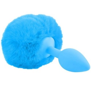 Plug anal cola de conejo azul