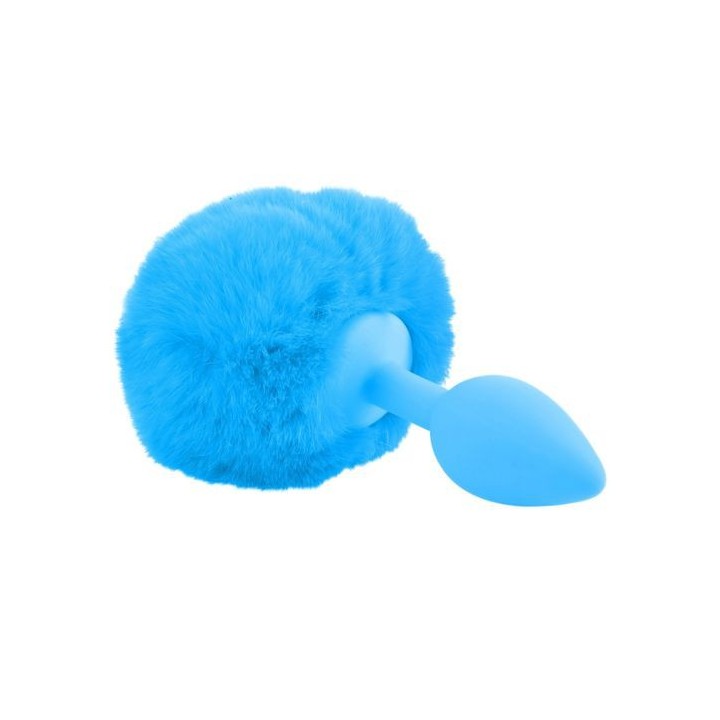 Plug anal cola de conejo azul