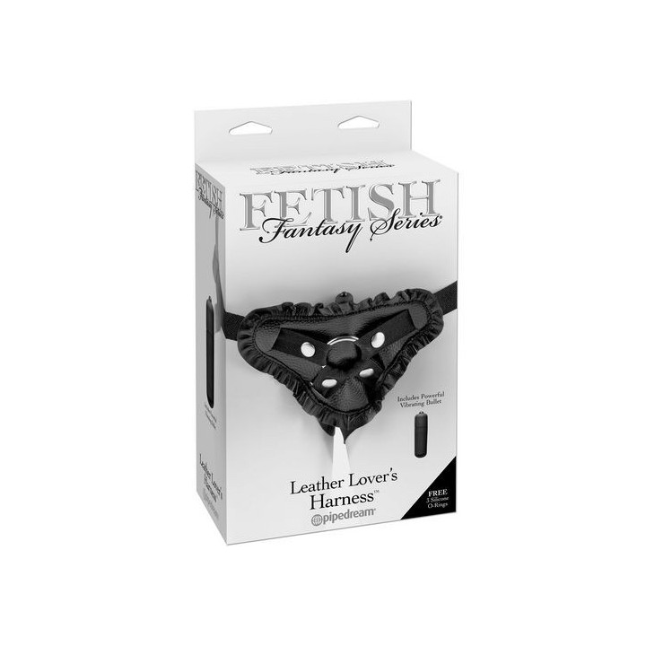 Arnés de cuero con vibrador