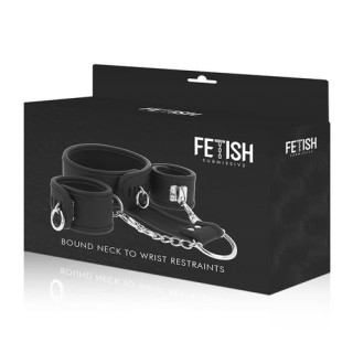 FETISH SUBMISSIVE COLLAR & HANDCUFFS VEGAN LEATHER COLLAR Y ESPOSAS