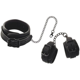 FETISH SUBMISSIVE COLLAR & WRIST CUFFS COLLAR CON ESPOSAS