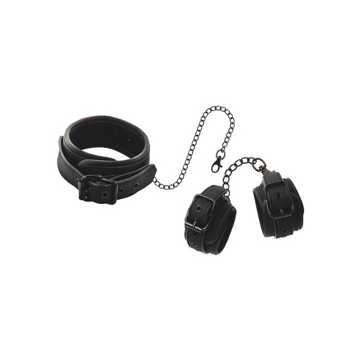 FETISH SUBMISSIVE COLLAR & WRIST CUFFS COLLAR CON ESPOSAS