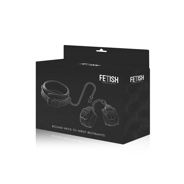 FETISH SUBMISSIVE COLLAR & WRIST CUFFS COLLAR CON ESPOSAS