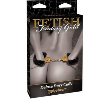 FETISH GOLD DELUXE FURRY CUFFS ESPOSAS METAL DORADO Agotado temporalmente