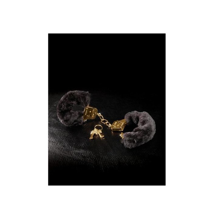 FETISH GOLD DELUXE FURRY CUFFS ESPOSAS METAL DORADO Agotado temporalmente