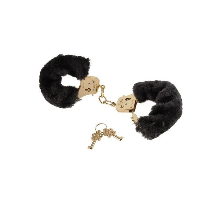 FETISH GOLD DELUXE FURRY CUFFS ESPOSAS METAL DORADO Agotado temporalmente