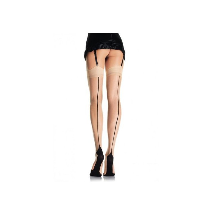 LEG AVENUE LYCRA CUBAN FOOT STOCKINGS MEDIAS O/S
