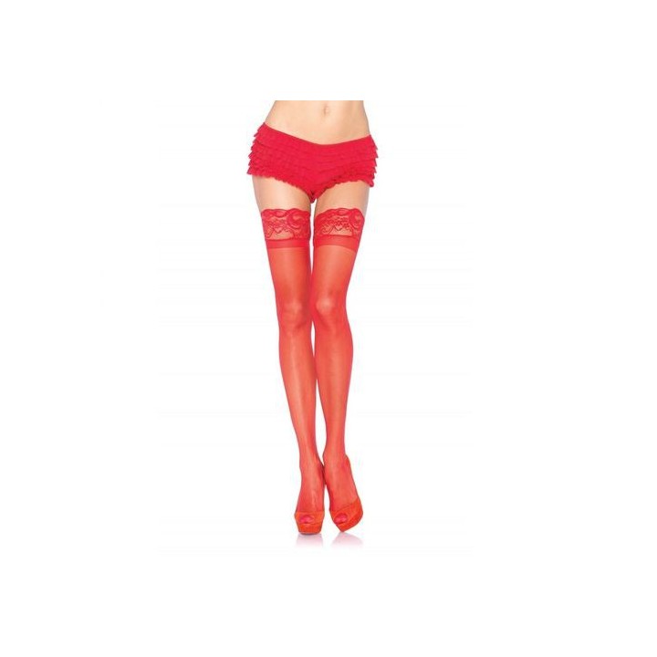 LEG AVENUE STAY UP SHEER THIGH SILICONE O/SIZE