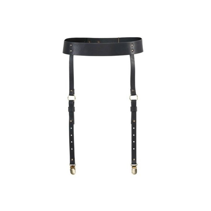 BIJOUX INDISCRETS MAZE SUSPENDER BELT- LIGUERO NEGRO CUERO VEGANO