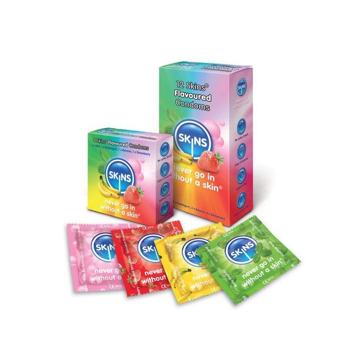 SKINS FLAVOURED CONDOMS SABORES 12 UDS