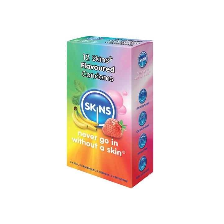 SKINS FLAVOURED CONDOMS SABORES 12 UDS