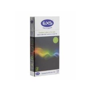 EXS GLOWN IN THE DARK 3 UNITS. CONDOM FLOURESCENTE