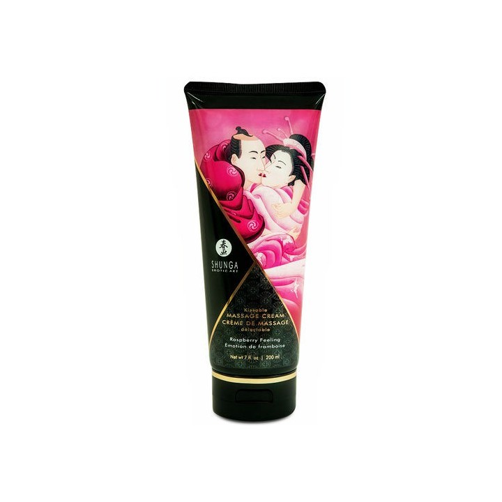SHUNGA KISSABLE MASSAGE CREAM RASPBERRY VEGAN FRAMBUESA 200ML.