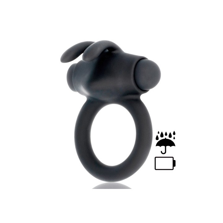 BLACK&SILVER COCK RING ANILLO VIBRADOR USB