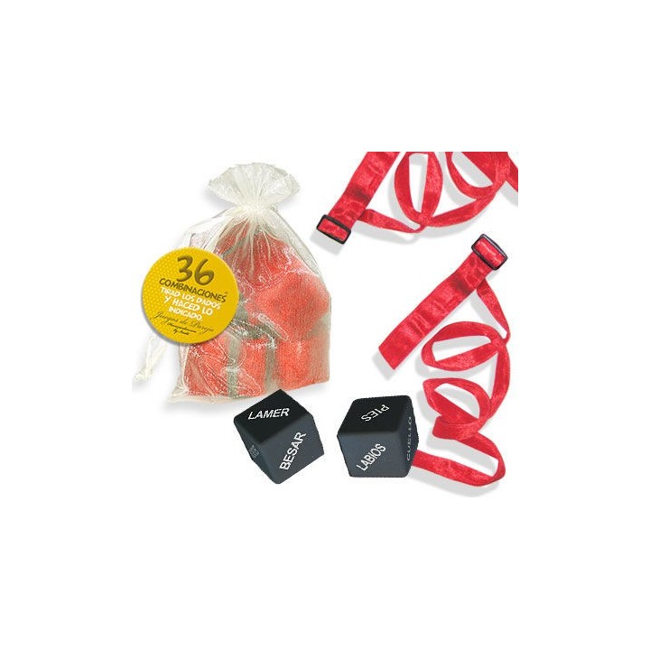KIT BOLSA ORGANZA ATADURAS Y DADOS