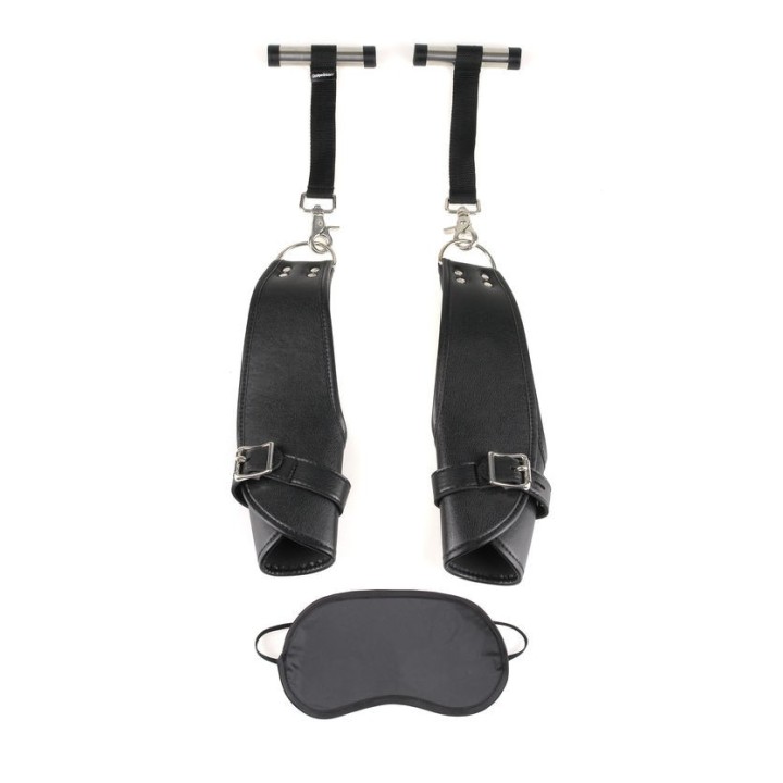 FETISH DELUXE DOOR CUFFS-ESPOSAS DE CUERO PARA PUERTA