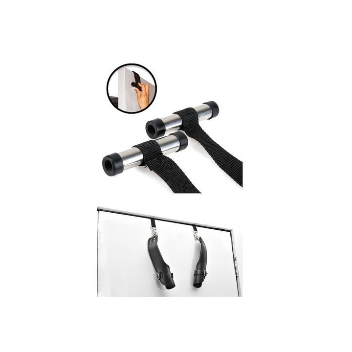 FETISH DELUXE DOOR CUFFS-ESPOSAS DE CUERO PARA PUERTA
