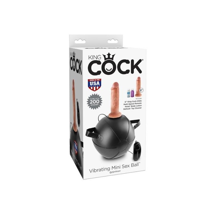 KING COCK VIBRATING MINI SEX BALL-BOLA CON DILDO