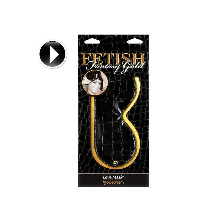 FETISH GOLD LOVE MASK - MASCARA CUERO