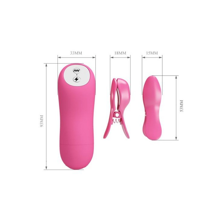 ROMANTIC WAVE ELECTRIC ESTIMULATION NIPPLE CLAMPS PINZAS