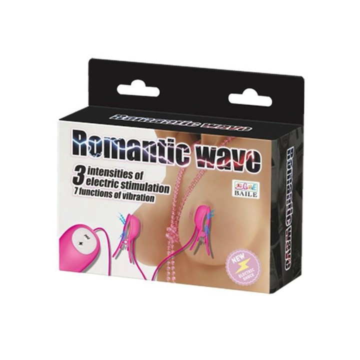 ROMANTIC WAVE ELECTRIC ESTIMULATION NIPPLE CLAMPS PINZAS