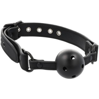 FETISH SUBMISSIVE BREATHABLE BALL GAG-MORDAZA RESPIRABLE CUERO VEGANO