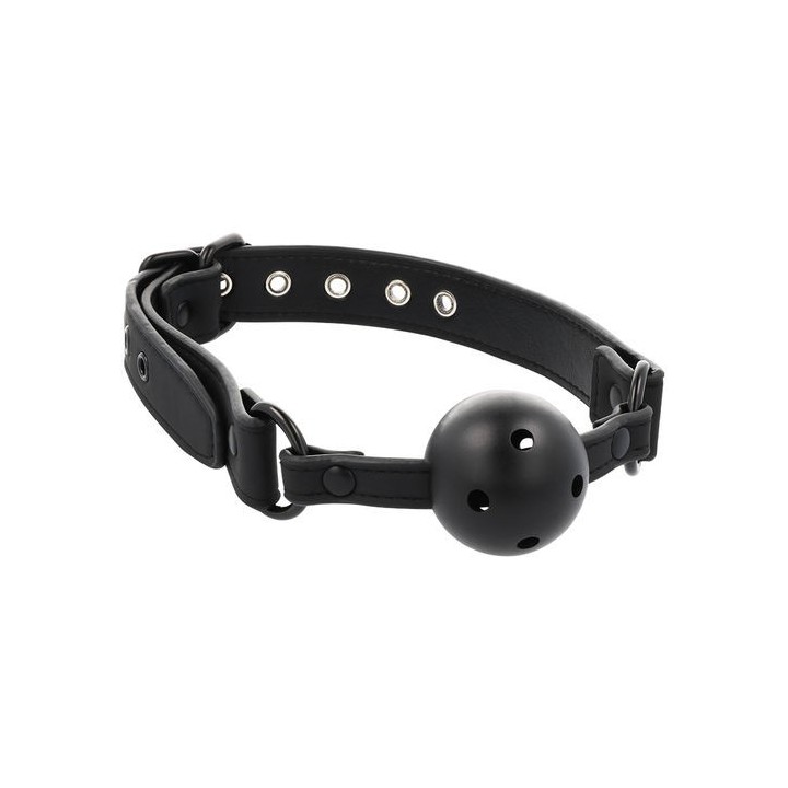FETISH SUBMISSIVE BREATHABLE BALL GAG-MORDAZA RESPIRABLE CUERO VEGANO