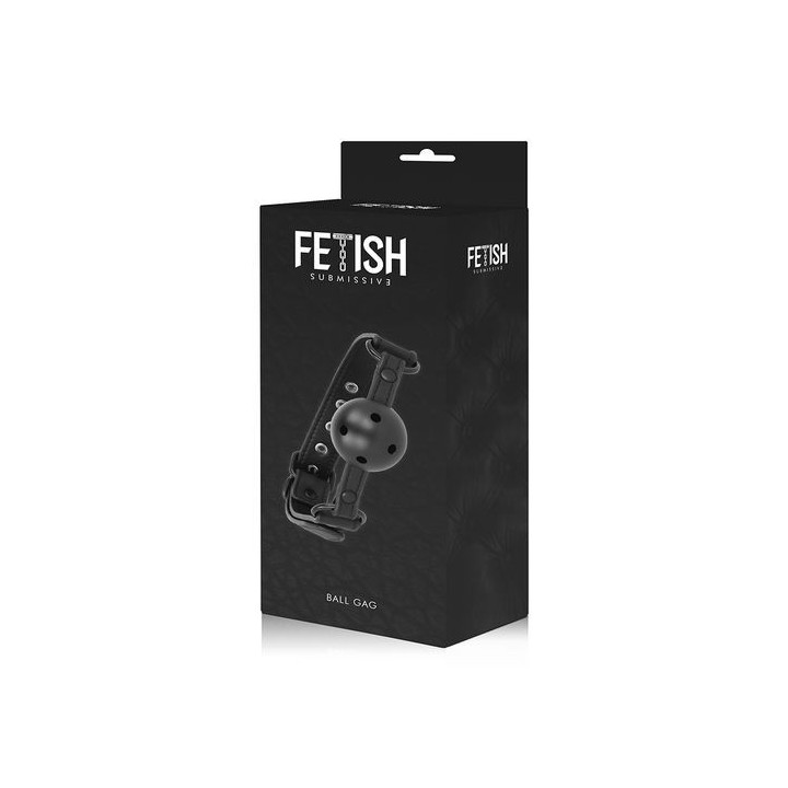 FETISH SUBMISSIVE BREATHABLE BALL GAG-MORDAZA RESPIRABLE CUERO VEGANO