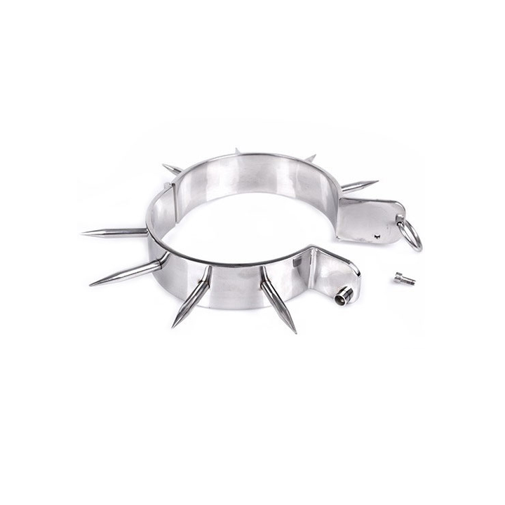 COLLAR ESCLAVO DE METAL CROMADO PUNTAS PUNZANTES