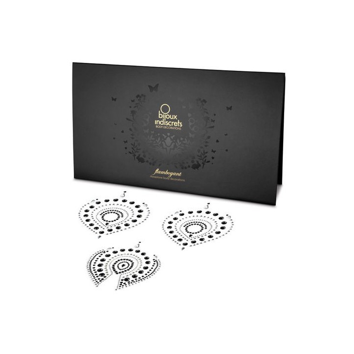 BIJOUX INDISCRETS FLAMBOYANT CUBRE PEZONES NEGRO/PLATA