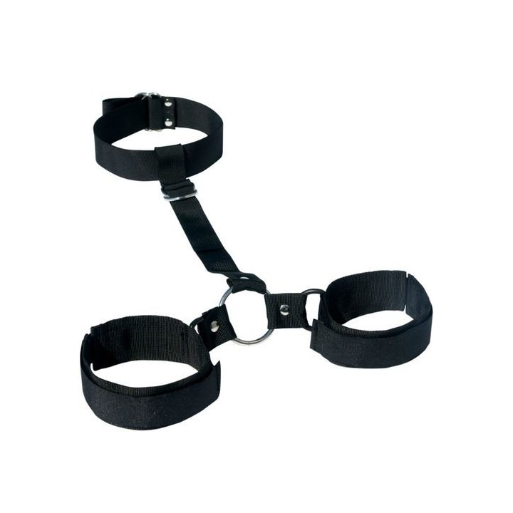 FETISH BONDAGE COLLAR CON ESPOSAS CORREAS AJUSTABLES