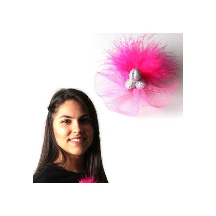 BROCHE PITO TUL FUCSIA GLITER
