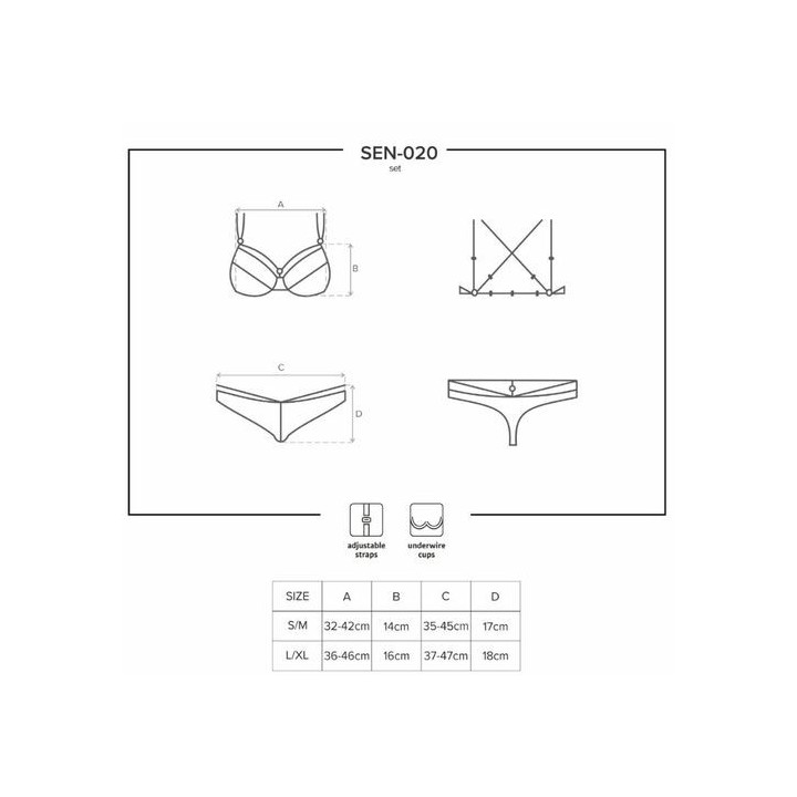 SENSUAL WHITE SET 2PCS. BLANCO S/M